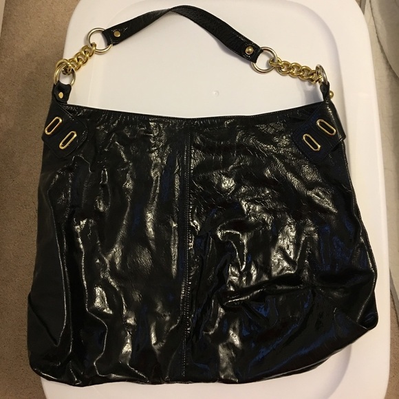 GOLDENBLEU Patent Leather Double Zipper bag - Picture 3 of 8